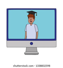 online education man cartoon