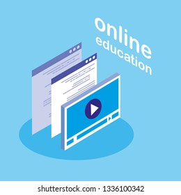 online education with media player display