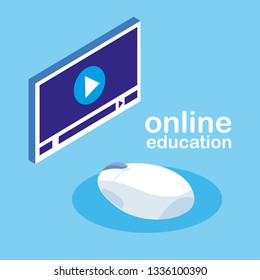 online education with media player display