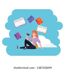 Online education millennial student cloud books
