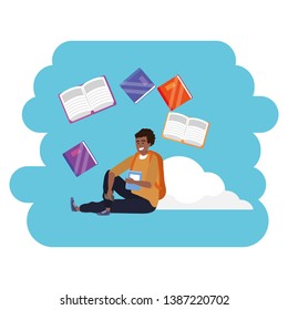 Online education millennial student cloud books
