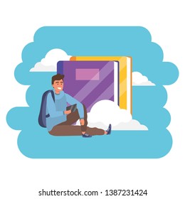 Online education millennial student cloud books