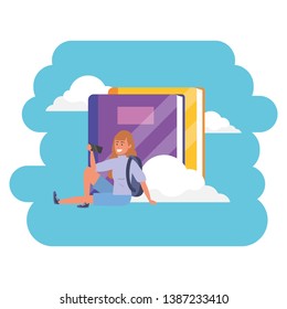 Online education millennial student cloud books