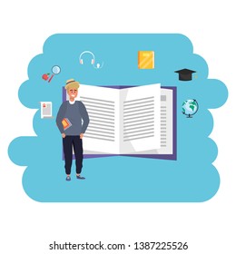 Online education millennial student open book