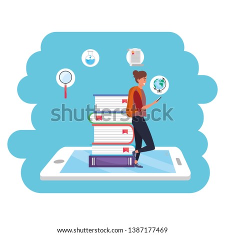 Online education millennial student tablet splash frame