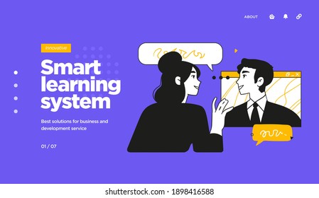 Online education modern flat design isometric concept. Landing page template. Vector illustration for web and graphic design.