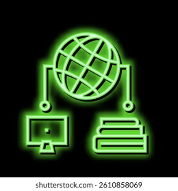online education neon light sign vector. online education illustration