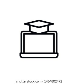 Online education, notebook icon. Element of Education icon. Thin line icon