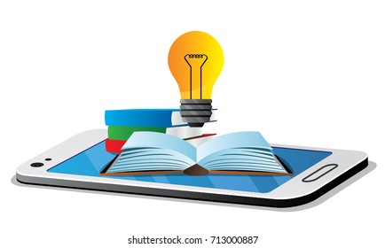online education object on smartphone