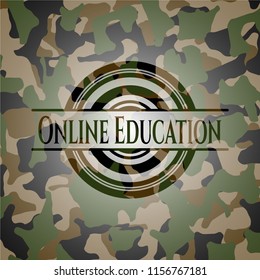 Online Education on camo texture