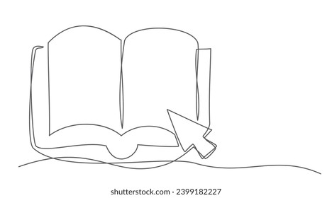 Online education One line drawing isolated on white background