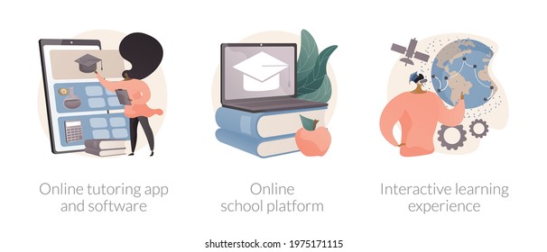 Online education opportunities abstract concept vector illustrations.