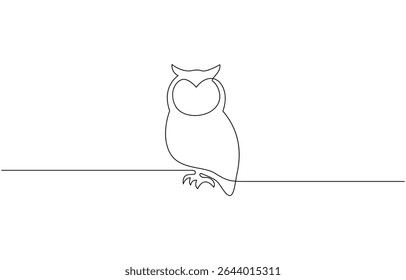 Educação online coruja conceito de graduação de uma linha. Cursos de habilidades de treinamento de e-learning, desenho contínuo de uma linha de coruja pássaro. ilustração vetor de arte de linha de coruja de celeiro simples.