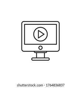 online education pc computer icon vector sign symbol isolated