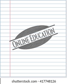Online Education pencil draw
