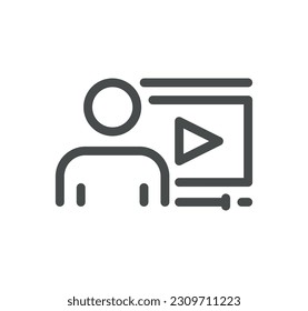 Online education related icon outline and linear vector.