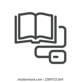 Online education related icon outline and linear vector.