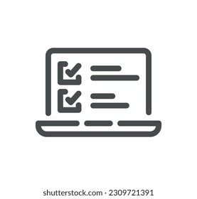Online education related icon outline and linear vector.