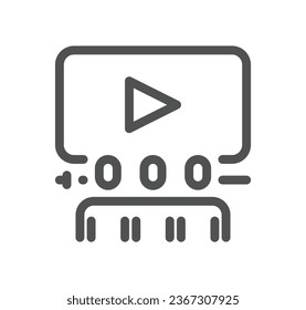 Online education related icon outline and linear vector.