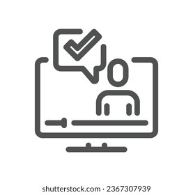Online education related icon outline and linear vector.