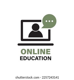 Online education resources vector line icon, online learning courses, distant education, e-learning tutorials.