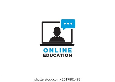 Online education resources vector line icon, online learning courses, distant education, e-learning tutorials.	