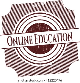 Online Education with rubber seal texture