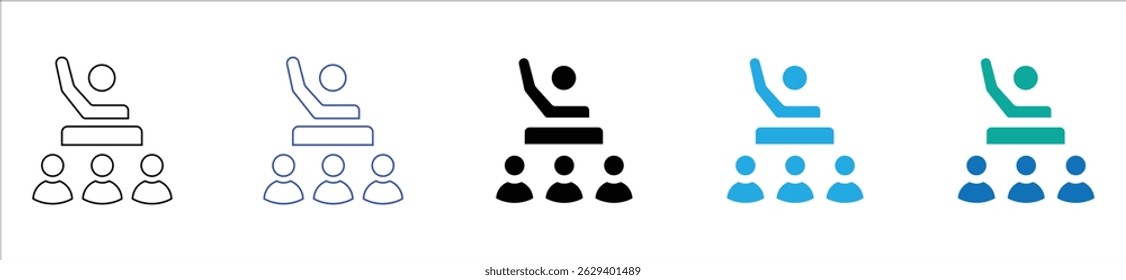 online education school student learning icon set workshop seminar conference study lecture course signs vector illustration	
