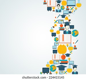 Online education school university e-learning graduation flat decorative icons collection set vector illustration