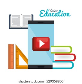 online education set icons