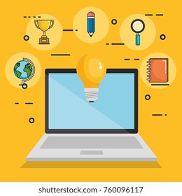 online education set icons