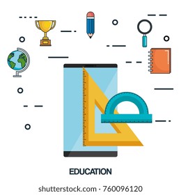 online education set icons