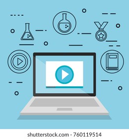 online education set icons