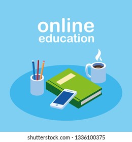 online education with smartphone and ebooks