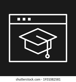 Online, education, student hat, web icon vector image. Can also be used for online education. Suitable for use on web apps, mobile apps and print media.