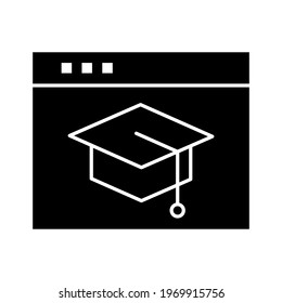 Online, education, student hat, web icon vector image. Can also be used for online education. Suitable for use on web apps, mobile apps and print media.