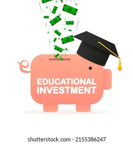 Online education, online study concept. Isometric vector. Education invest, great design for any purposes