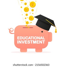 Online education, online study concept. Isometric vector. Education invest, great design for any purposes