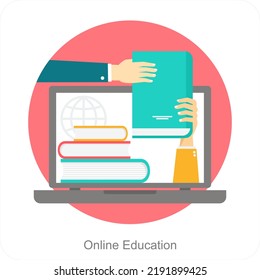 Online Education And Study Icon Concept