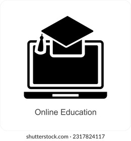 Online Education and study icon concept