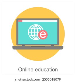 Online Education and study icon concept