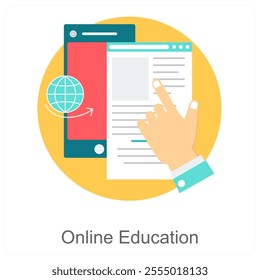 Online Education and study icon concept