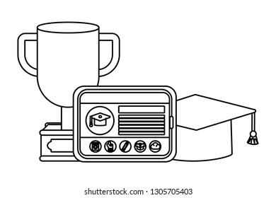 online education tablet cartoon
