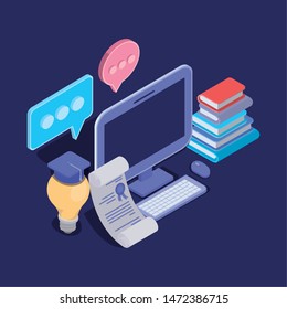 online education technology with desktop