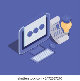 online education technology with desktop