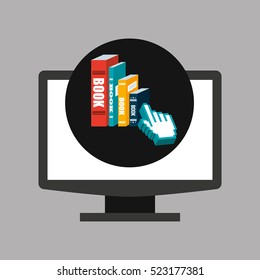 online education technology e-book graphic vector illustration eps 10