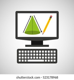 online education technology geometry cone vector illustration eps 10