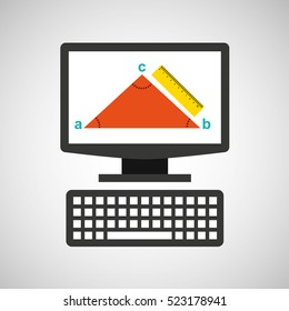 online education technology geometry triangle vector illustration eps 10