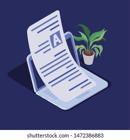 online education technology with laptop