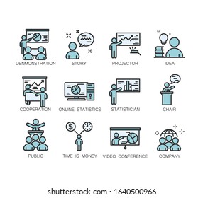 Online Education: thin vector icon set. Vector illustration EPS10
